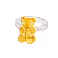 Korean Macaron Transparent Colored Bear Ring Wholesale sku image 2