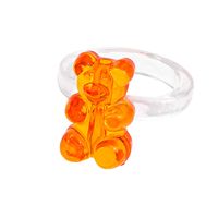 Korean Macaron Transparent Colored Bear Ring Wholesale sku image 6