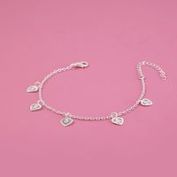 Fashion Simple Design Sense Accessories Metal Peach Heart Fluorescent Bracelet Anklet Wholesale main image 6