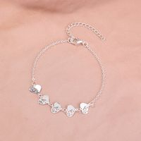Fashion Simple Design Sense Accessories Metal Peach Heart Fluorescent Bracelet Anklet Wholesale main image 8