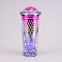 Fashion Sequins Mermaid Tail Plastic Water Bottles 1 Piece sku image 8