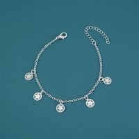 New Simple Accessories Metal Fluorescent Five-pointed Star Pendant Bracelet Anklet main image 1