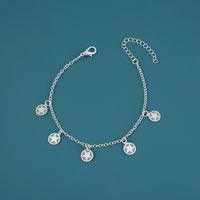 New Simple Accessories Metal Fluorescent Five-pointed Star Pendant Bracelet Anklet sku image 1