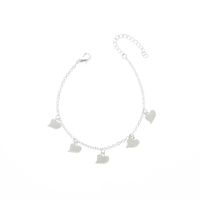Simple Design Accessories Metal Fluorescent Geometric Peach Heart Pendant Bracelet Anklet main image 5