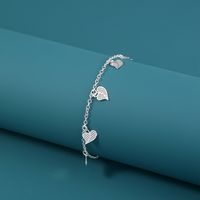 Simple Design Accessories Metal Fluorescent Geometric Peach Heart Pendant Bracelet Anklet main image 3