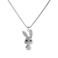 Collier De Lapin Hip-hop De Mode Personnalisé Plein De Chaîne De Chandail De Tempérament Pendentif Tendance Diamant main image 3