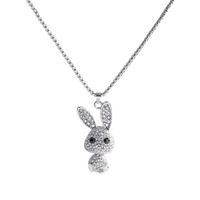 Personalized Fashion Hip-hop Rabbit Necklace Full Of Diamond Trend Pendant Temperament Sweater Chain main image 3