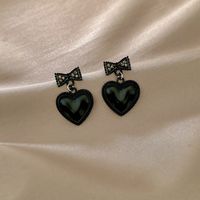 Tide Black Love Earrings Female Retro Design Niche Earrings main image 1