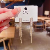 Fashion Long Zircon Tassel Earrings Ear Jewelry main image 1