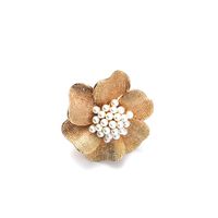 European And American Fashion Exaggerated Metal Alloy Pearl Flower Open Ring Wholesale main image 5