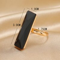 European And American Simple Creative Design Rectangular Diamond Adjustable Ring main image 5