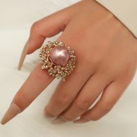 Mode Retro-nische Kreatives Design Perlenblumenring Einfacher Neuer Offener Ring main image 2