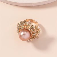 Mode Retro-nische Kreatives Design Perlenblumenring Einfacher Neuer Offener Ring main image 4