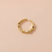 European And American Niche Golden Ring Micro-inlaid Simple Twist Open Ring Wholesale main image 4