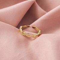 Europäische Und Amerikanische Nische Goldener Ring Mit Mikro-intarsien, Einfacher Twist-open-ring Großhandel main image 5