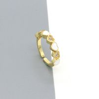 Simple Color Dripping Oil Zircon Peach Heart Open Ring Female Wholesale main image 6
