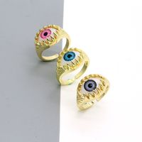 Retro Punk Personality Color Three-dimensional Eye Ring Devil's Eye Open Ring Wholesale main image 2