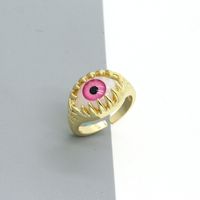Retro Punk Personality Color Three-dimensional Eye Ring Devil's Eye Open Ring Wholesale main image 4