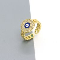 Retro Personality Full Diamond Color Round Eye Ring Turkey Devil's Eye Open Ring main image 4