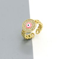 Retro Personality Full Diamond Color Round Eye Ring Turkey Devil's Eye Open Ring main image 6