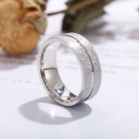European And American Stainless Steel Frosted 7mm Ring Fashion Couple Ring Wholesale main image 4