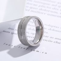 European And American Stainless Steel Frosted 7mm Ring Fashion Couple Ring Wholesale main image 5