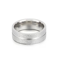European And American Stainless Steel Frosted 7mm Ring Fashion Couple Ring Wholesale main image 6