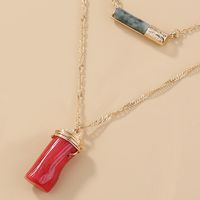 European And American Bohemian Simple Cylindrical White Coral Pendant Multilayer Necklace main image 3