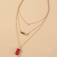 European And American Bohemian Simple Cylindrical White Coral Pendant Multilayer Necklace main image 5