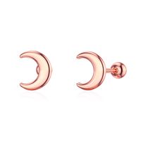 925 Sterling Silver Simple Earrings Screw Buckle Ear Bone Studs 0.8mm Earrings Female main image 5