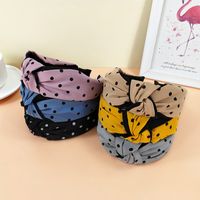 Retro Wave Point Color Matching Knotted Double-layer Mixed Color Hairpin Fabric Hairband main image 1