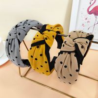 Retro Wave Point Color Matching Knotted Double-layer Mixed Color Hairpin Fabric Hairband main image 3