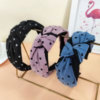 Retro Wave Point Color Matching Knotted Double-layer Mixed Color Hairpin Fabric Hairband main image 4