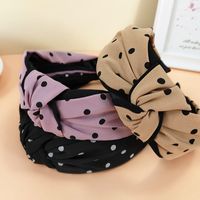 Retro Wave Point Color Matching Knotted Double-layer Mixed Color Hairpin Fabric Hairband main image 5