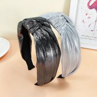 Bright Silk Fabric Knotted Headband Simple Wide-sided Fashionable Headband main image 4