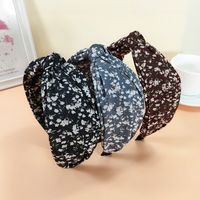 Classic Floral Knotted Retro Wide-sided Double-layer Twisted Hairpin Headband main image 4
