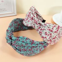 Classic Floral Knotted Retro Wide-sided Double-layer Twisted Hairpin Headband main image 5