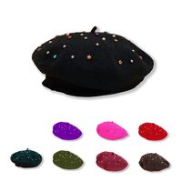 Autumn And Winter New Fashion Color Diamond Beret Octagonal Hat main image 3