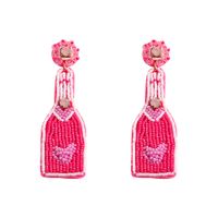 Bohemian Creative Rice Beads Wine Bottle Glass New Year Party Earrings main image 6