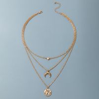 Fashion Hollow Pendant Three-layer Necklace Meniscus Heart Multi-layer Necklace main image 3