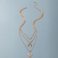 Fashion Hollow Pendant Three-layer Necklace Meniscus Heart Multi-layer Necklace main image 4