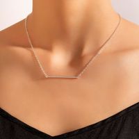 Fashion Jewelry Silver Word Alloy Necklace Geometric Simple Single-layer Necklace main image 2
