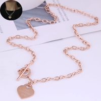 Korean Style Fashion Simple Heart Titanium Steel Short Necklace main image 5