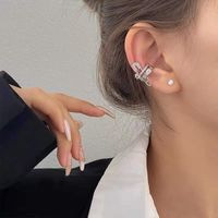 Modischer Geometrischer Strass-besetzter Ohrknochenclip Ohne Durchbohrte Neue Ohrringe main image 3
