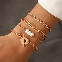 Bracelet De Perles Créatives En Métal À Boucle Ot Géométrique À La Mode Européenne Et Américaine main image 1