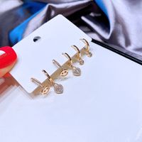 Koreanischer Zirkon Mit Mikro-intarsien Smiley Liebesschloss Personalisierte Mode Ohrringe main image 3