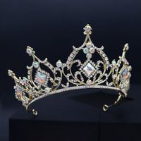 Heavy Craft Wedding Head Jewelry Luxury Bridal Crown Classic Style Colored Diamond Crown main image 3