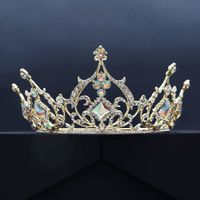 Heavy Craft Wedding Head Jewelry Luxury Bridal Crown Classic Style Colored Diamond Crown main image 4
