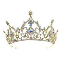 Heavy Craft Wedding Head Jewelry Luxury Bridal Crown Classic Style Colored Diamond Crown main image 6