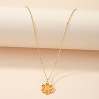 New Flower Dripping Oil Necklace Simple Necklace Clavicle Chain Wholesale main image 2